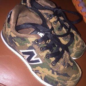 Camo New Balance sneakers.